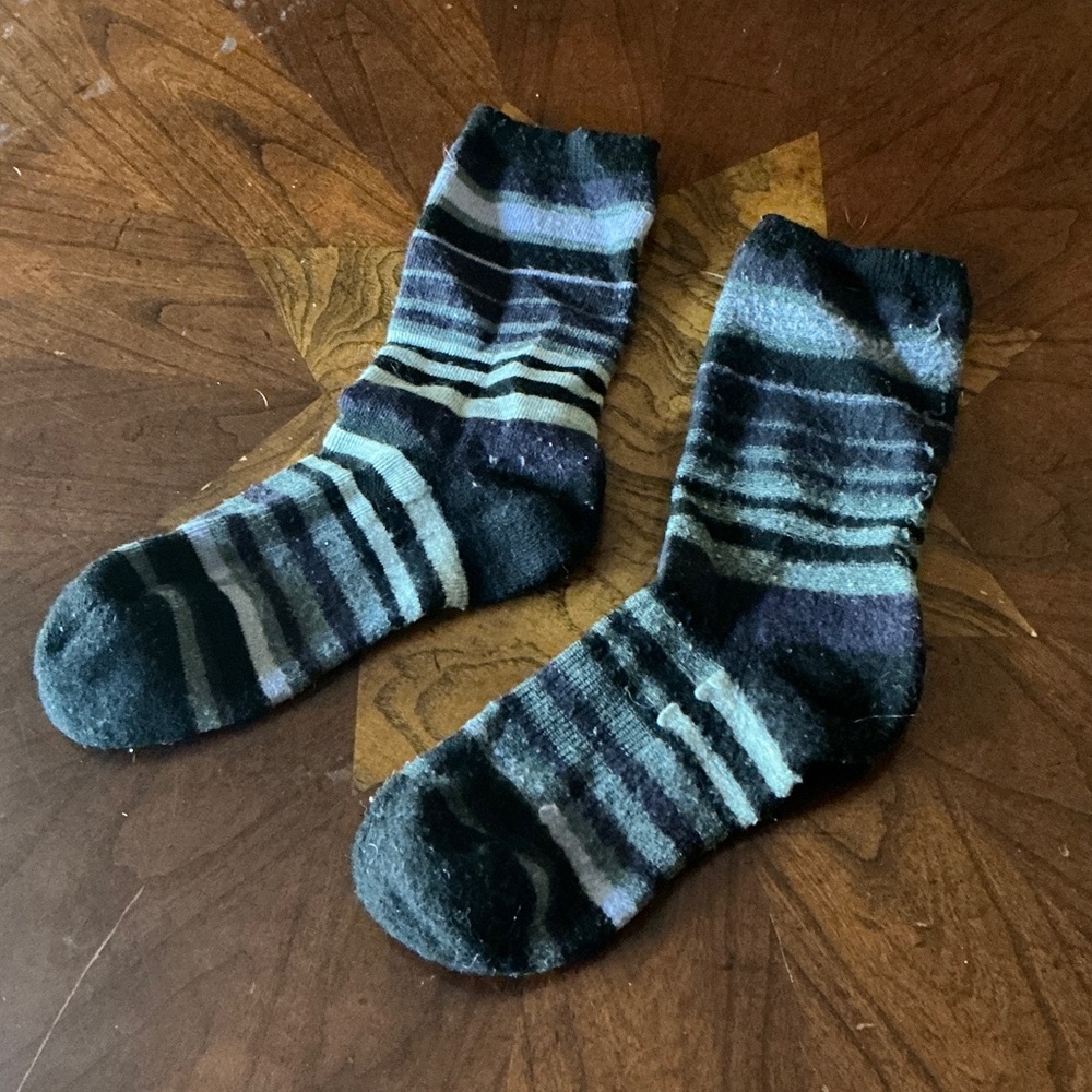 Striped Black and Purple Socks